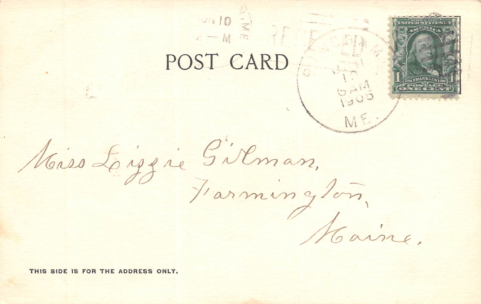 Bingham Maine Fraternal Building & Old Church, Undivided Back, PC U15666 - Image 2