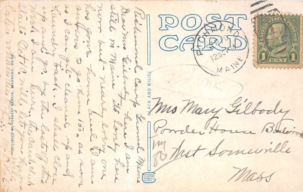 Richmond Maine Spaulding's Island Scenic View Vintage Postcard AA77905 - Image 2