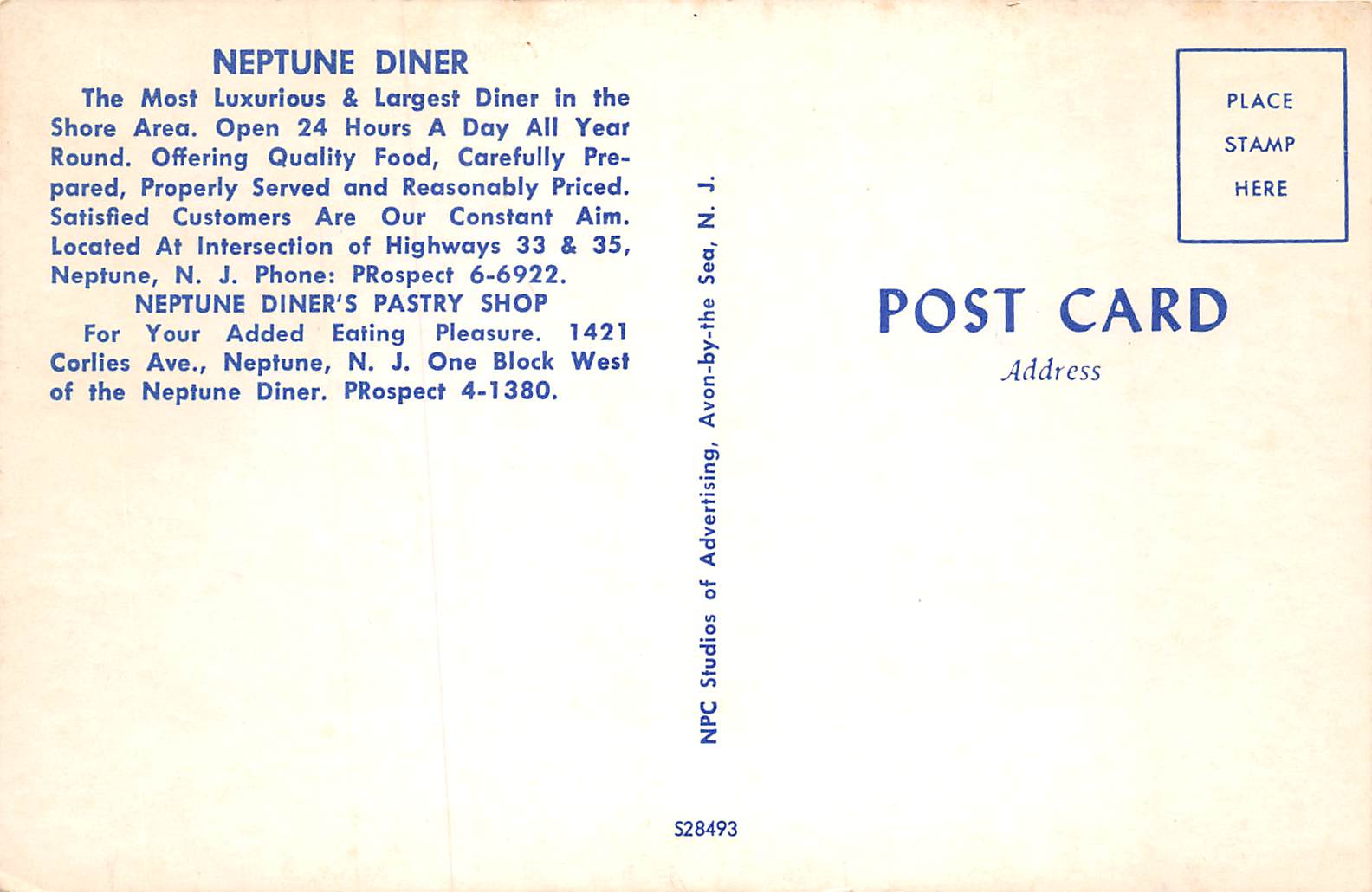 Neptune New Jersey Neptune Diner, Chrome, Vintage Postcard U15716 - Image 2