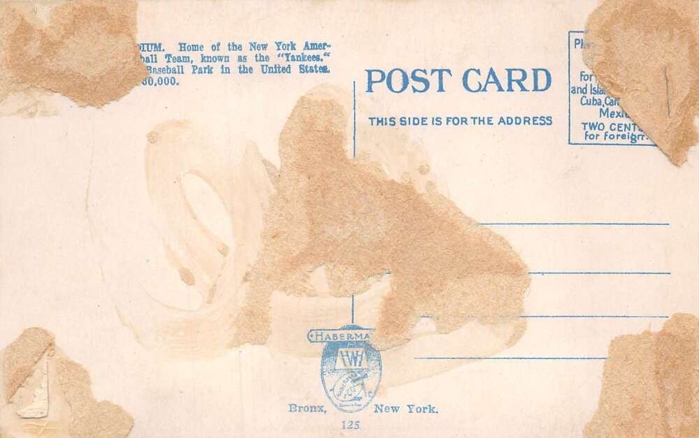 New York City New York Yankee Stadium, White Border, Vintage Postcard U15781 - Image 2
