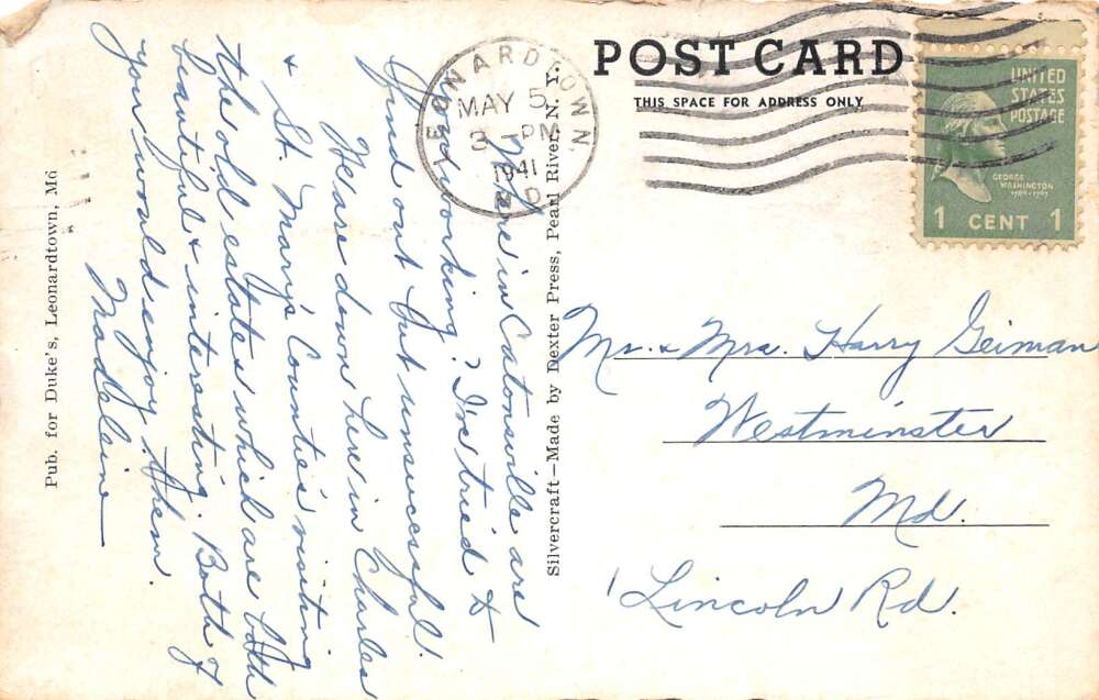 St. Mary's City Maryland Trinity Church, B/W Photo Print Vintage Postcard U15795 - Image 2