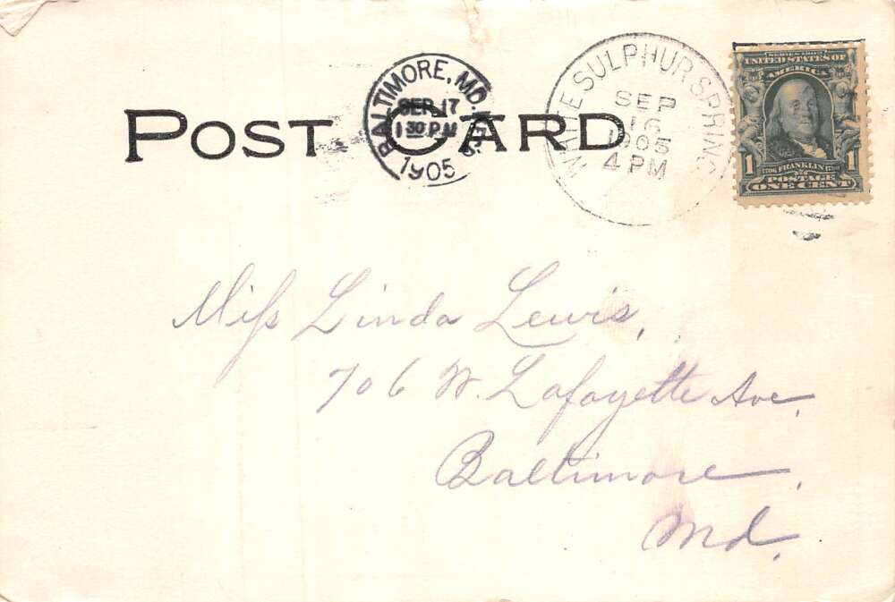 White Sulphur Springs West Virginia Grand Central Hotel, Undivided,PC U15797 - Image 2