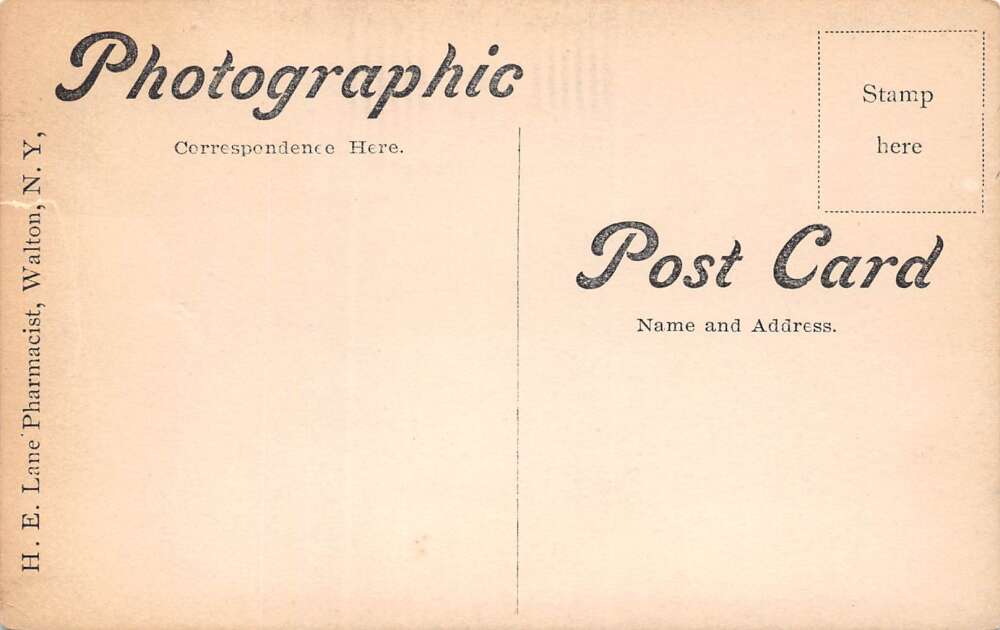 Walton New York Delaware River, Real Photo, Vintage Postcard U15924 - Image 2