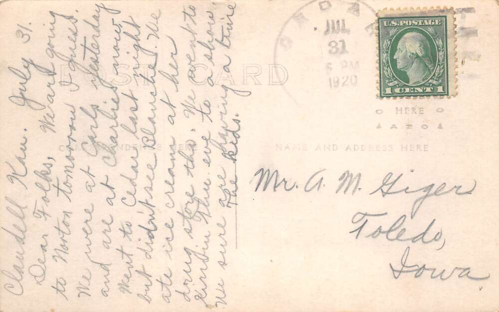 Cedar Kansas ME Church Real Photo Vintage Postcard AA78217 - Image 2