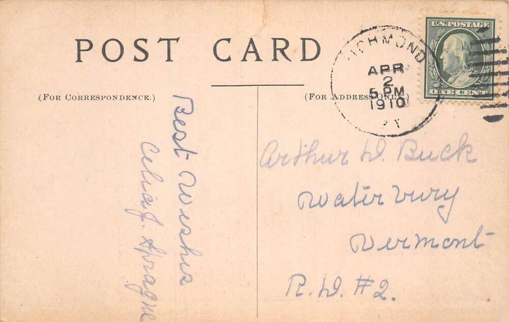 Hinesburg Vermont Congregational Church Vintage Postcard AA78427 - Image 2