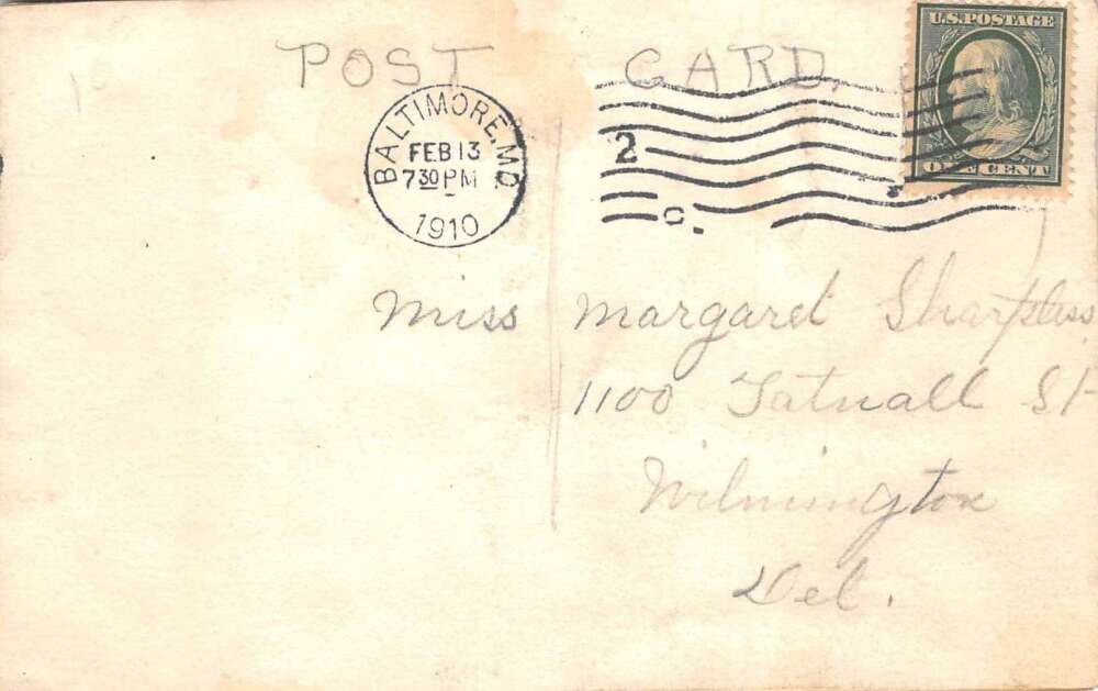 "Bettie" Girl with Black Ribbon Hand Painted Hand Made Vintage Postcard AA78473 - Image 2