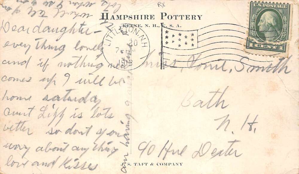 Keene New Hampshire Hampshire Pottery Factory Vintage Postcard AA78486 - Image 2