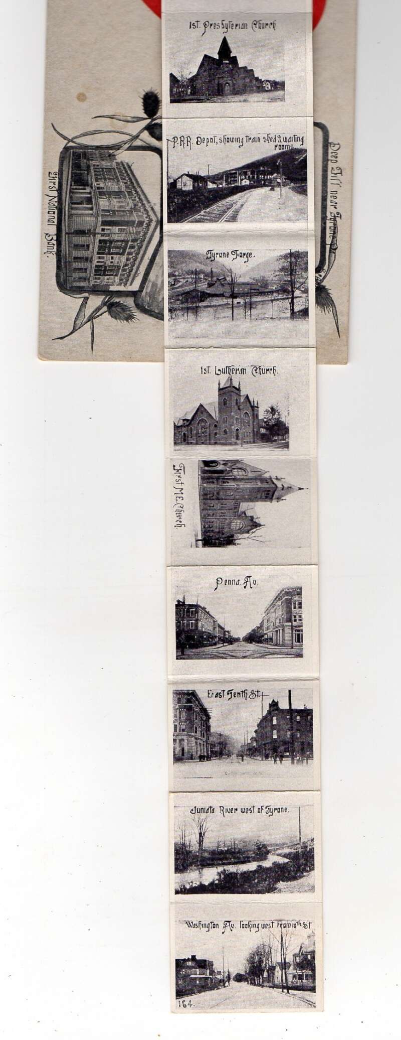 Tyrone Pennsylvania Greetings Heart Fold Out Views Vintage Postcard AA78487 - Image 4