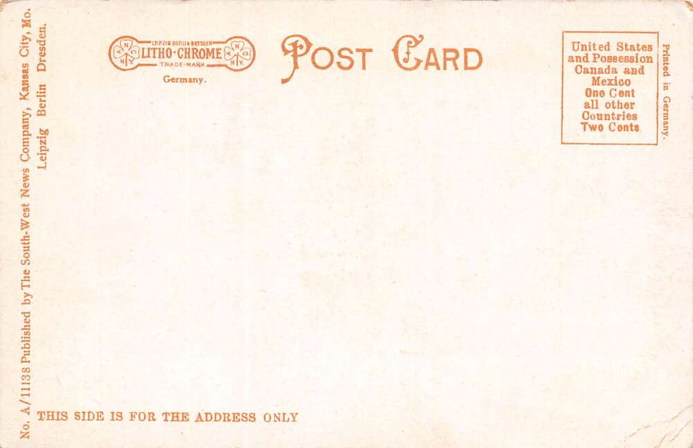 Lawton Oklahoma Fire Wagon & Court House, Undivided Back, Vintage PC U16110 - Image 2