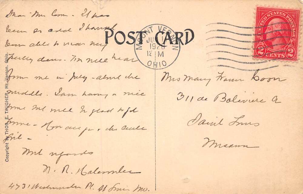Mount Vernon Ohio Daniel Emmett Author of Dixie Postcard AA78604 - Image 2
