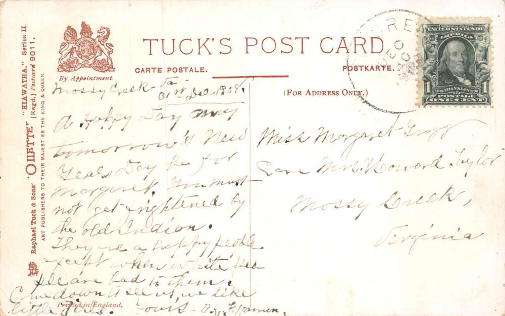 Song of Hiawatha Native American Indian Tuck Vintage Postcard AA78609 - Image 2