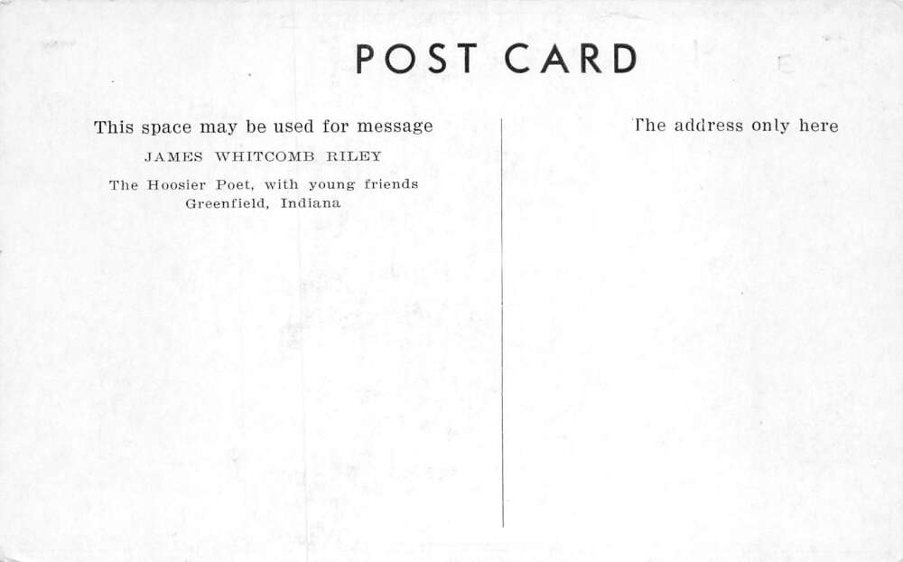 Greenfield Indiana Poet James Whitcomb Riley Children and Dog Postcard AA78612 - Image 2