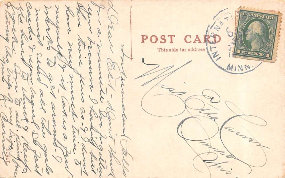 International Falls Minnesota Paper Mill, Sepia Tone Lithograph Postcard U16355 - Image 2