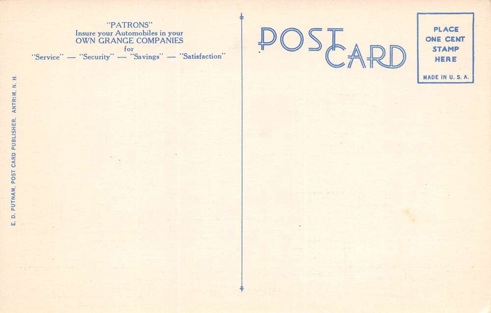 Keene New Hampshire National Grange Mutual Insurance Co. Statistical Dept.,PC U16401 - Image 2