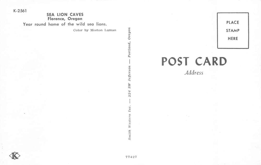 Florence Oregon Sea Lion Caves Vintage Postcard AA78817 - Image 2