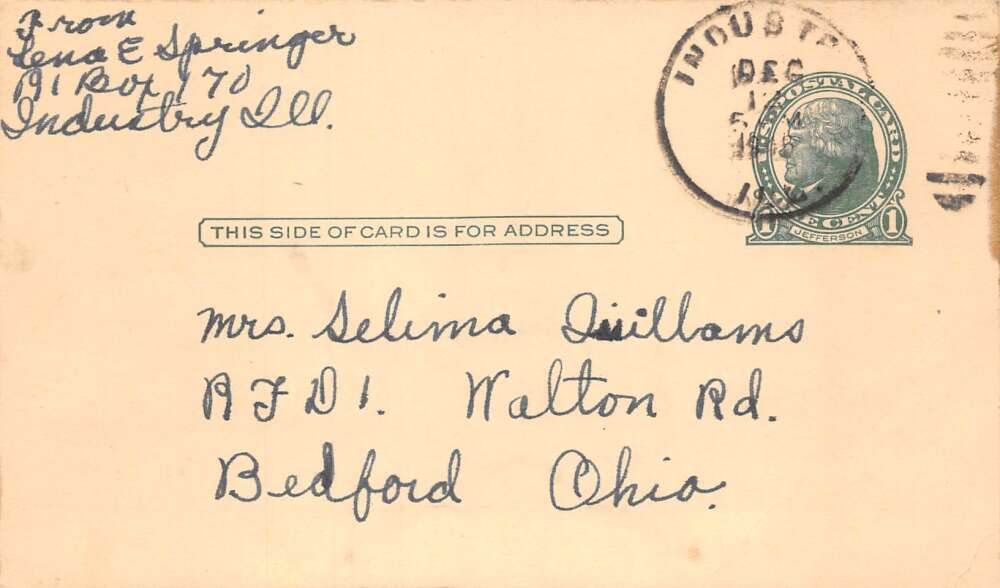 Christmas Greetings Church and Poinsettia Flowers Hand Painted PC AA78820 - Image 2