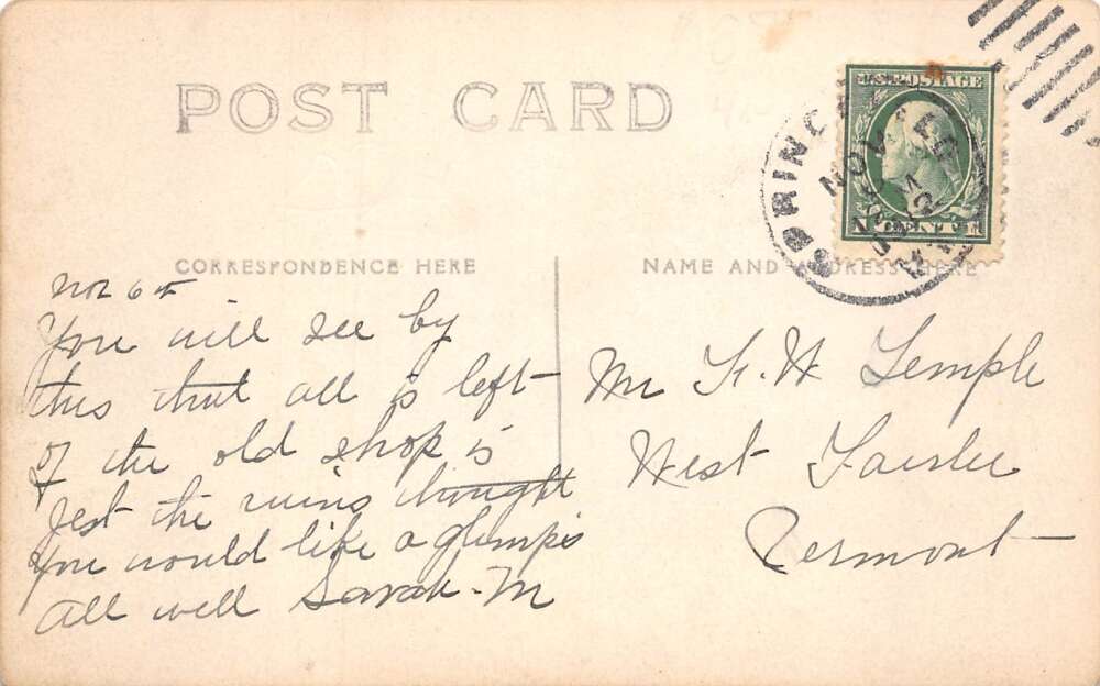 Springfield Vermont Gilmantson Fire Disaster Real Photo Vintage Postcard AA78830 - Image 2