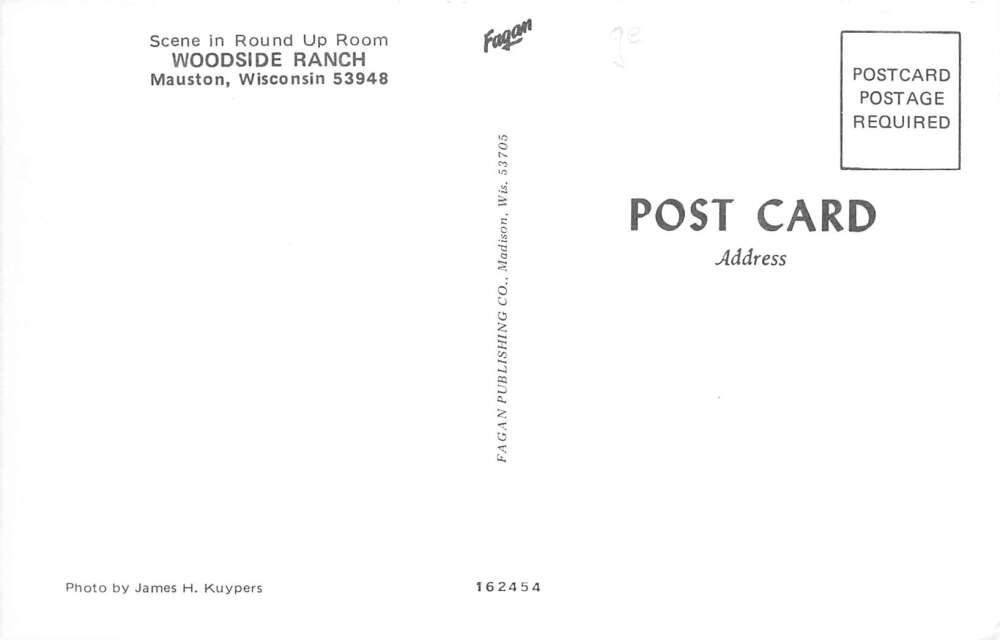 Mauston Wisconsin Woodside Ranch Game Room Pinball Billiards Postcard AA78836 - Image 2