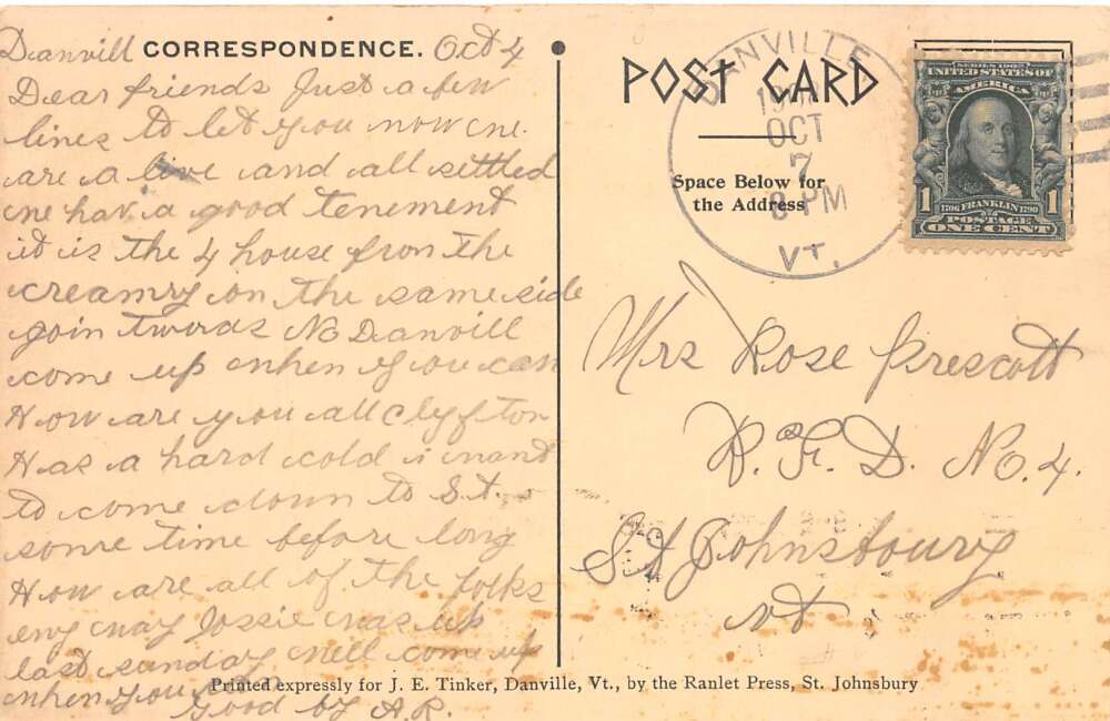 Danville Green Vermont Street Scene Scenic View Vintage Postcard AA78868 - Image 2