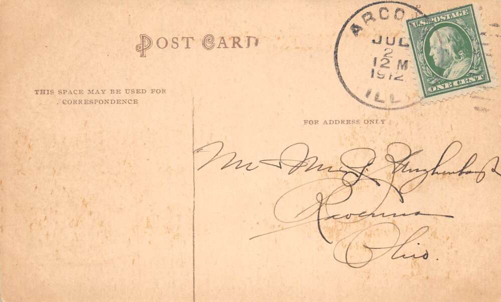 Arcola Illinois Main Street Looking South Vintage Postcard AA78909 - Image 2