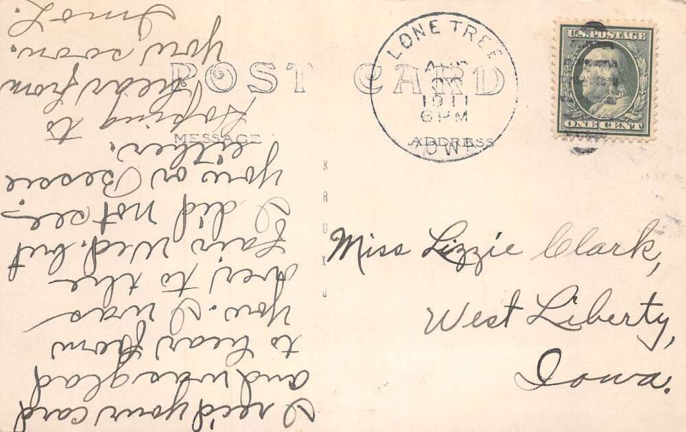 Lone Tree Iowa West Side Devoe Street Real Photo Postcard AA78917 - Image 2