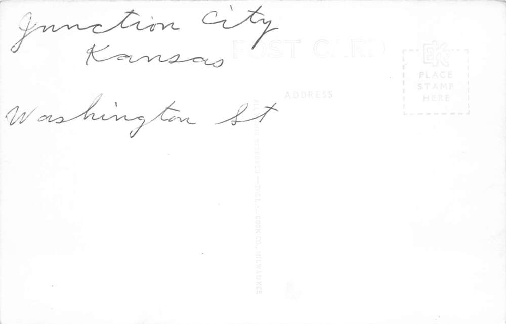 Junction City Kansas Washington Street Business District Real Photo PC AA78957 - Image 2