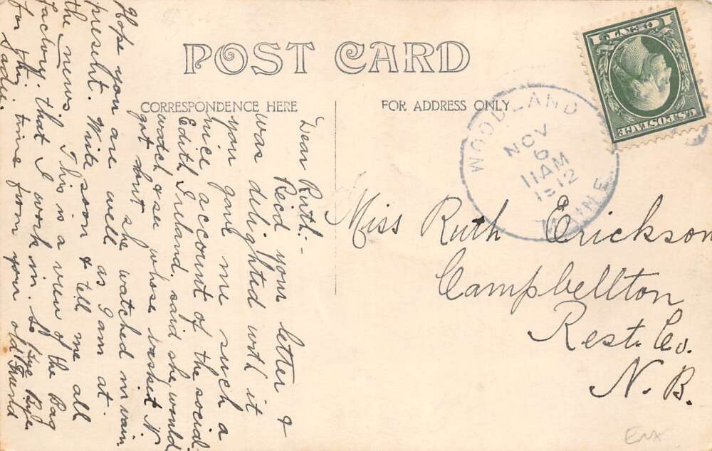 Woodland Maine Bag Factory Real Photo Vintage Postcard AA78973 - Image 2