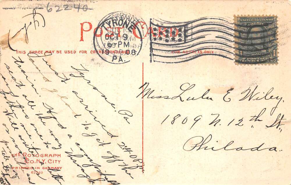 Tyrone Pennsylvania Lincoln Avenue Street Scene Vintage Postcard AA79121 - Image 2