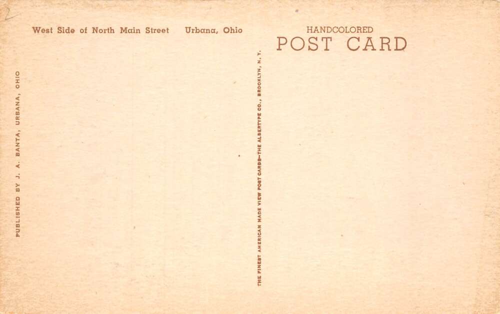 Urbana Ohio North Main Street Scene Bank Drug Store Postcard AA79196 - Image 2
