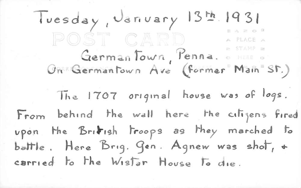 Germantown Pennsylvania Mennonite Meeting House Real Photo Postcard AA79213 - Image 2