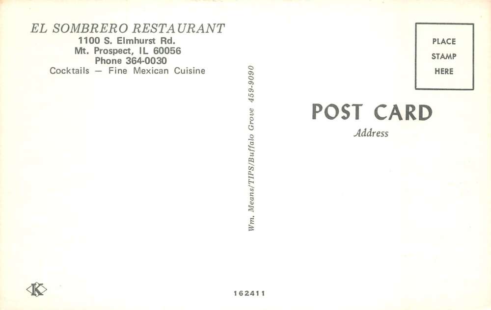 Mt Prospect Illinois El Sombrero Restaurant Vintage Postcard AA79272 - Image 2