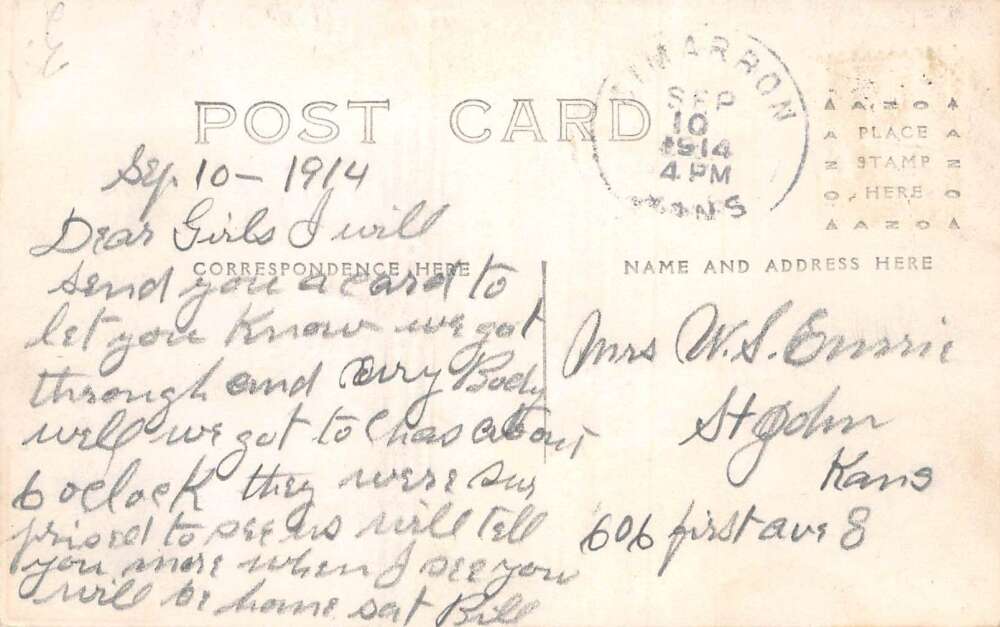 Cimarron Kansas Celeveland Hotel Fire Disaster Ice Cream Real Photo PC AA79588 - Image 2