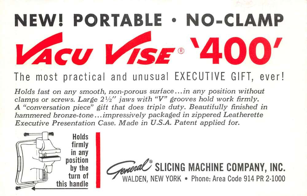 Walden New York Vacu Vise Portable Clamp Ad Vintage Non PC AA79966 - Image 2
