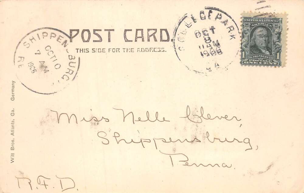 Atlanta Georgia Grant Park Canoeing Vintage Postcard AA79975 - Image 2