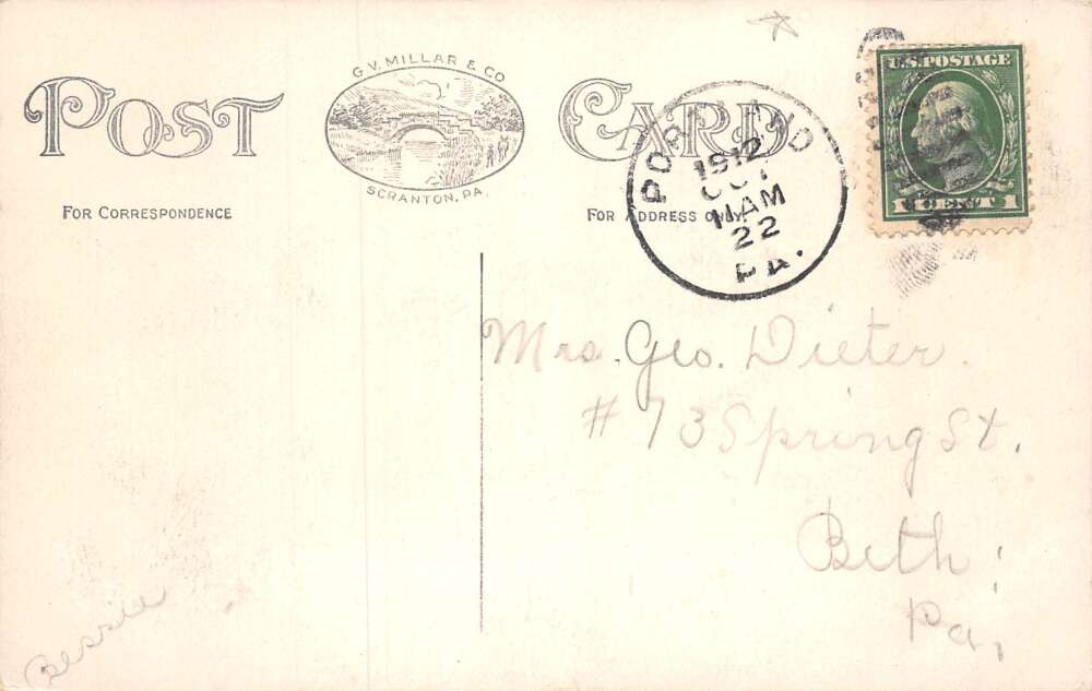 Portland Pennsylvania Delaware Avenue Trolley Street Car Postcard AA80000 - Image 2