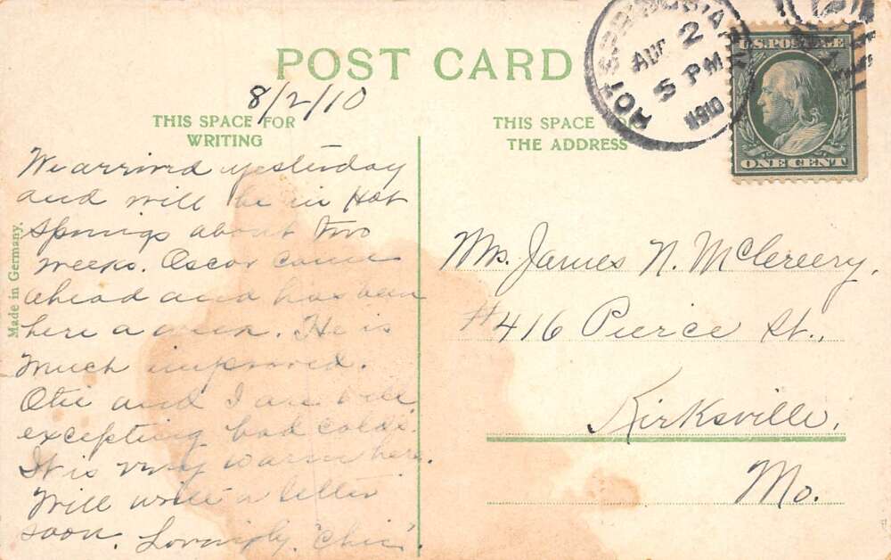 Hot Springs Arkansas Central Avenue Looking North Vintage Postcard AA80031 - Image 2