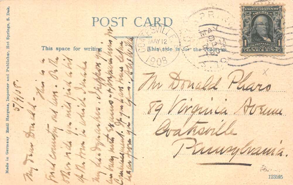 Hot Springs South Dakota National Sanitarium Evans Hotel Postcard AA80033 - Image 2