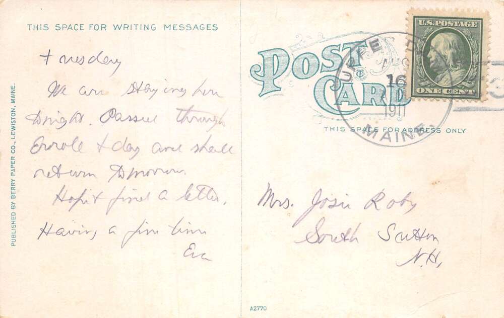 Middledam Maine Rangeley Lakes Hotel Lakewood and Camps Postcard AA80065 - Image 2