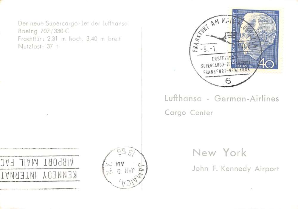 Lufthansa Boeing 707 Airplane Real Photo Vintage Postcard AA80127 - Image 2