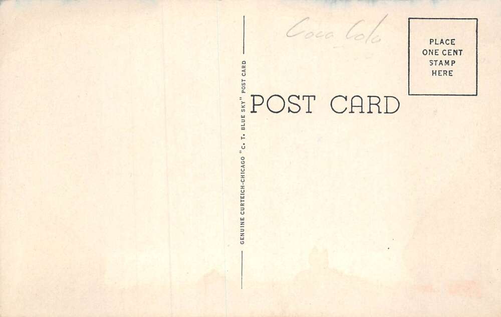 Greenfield Ohio Street Scene at Twilight Coke Sign Postcard AA80236 - Image 2