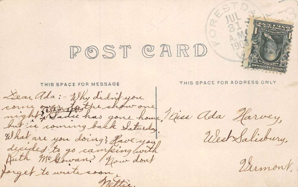 Forestdale Vermont Main Street Real Photo Vintage Postcard AA80247 - Image 2