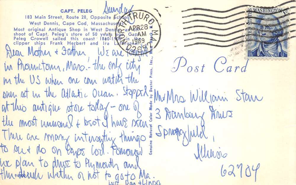 Cape Cod Massachusetts Captain Peleg Antique Shop, West Dennis, PC U16556 - Image 2