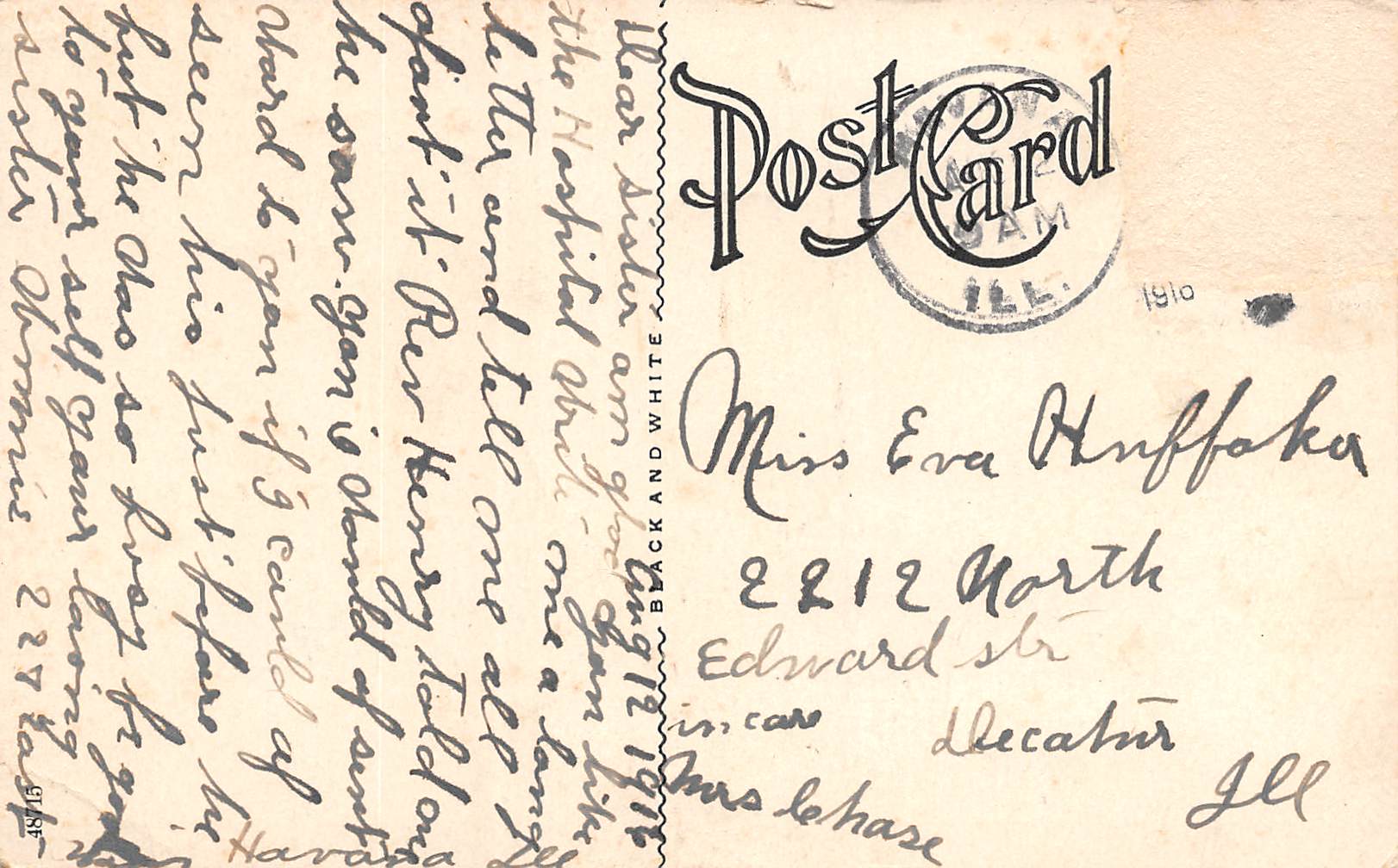 Havana Illinois Matanzas Lake, B/W Lithograph Vintage Postcard U16592 - Image 2