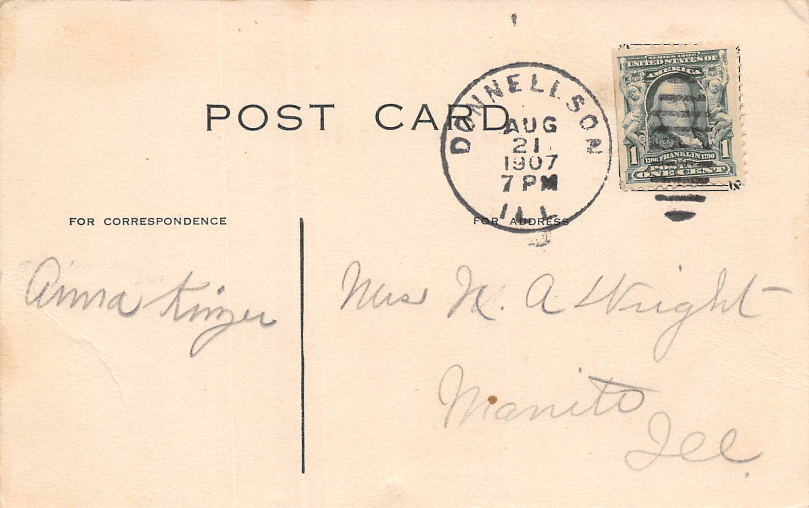 Donnellson Illinois Presbyterian Church, B/W Lithograph Vintage Postcard U16595 - Image 2