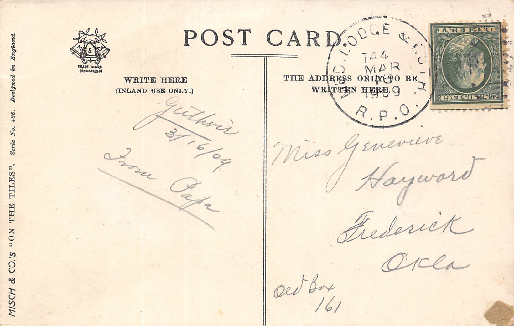 "The Unappreciative Audience" Cat, Misch & Co. "On The Tiles" PC U16596 - Image 2