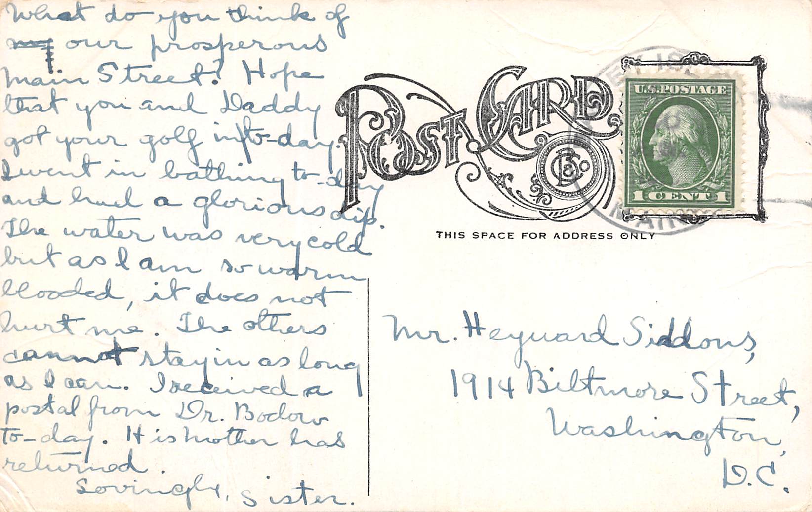 Bailey Island Maine Main Street, B/W Lithograph Vintage Postcard U16604 - Image 2