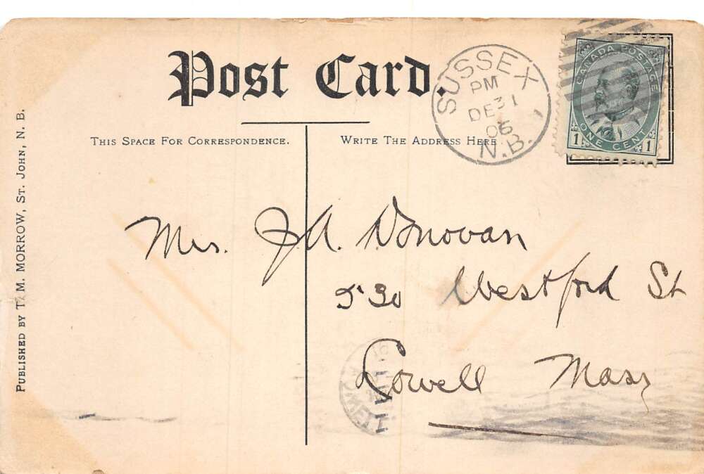 New Brunswick Canada Sailboat Sailing Greetings Vintage Postcard AA80341 - Image 2