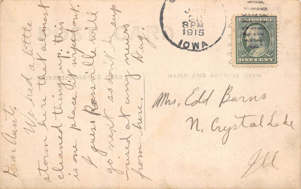 Rossville Iowa Hanson Farm 1915 Tornado Disaster Real Photo Postcard AA80366 - Image 2