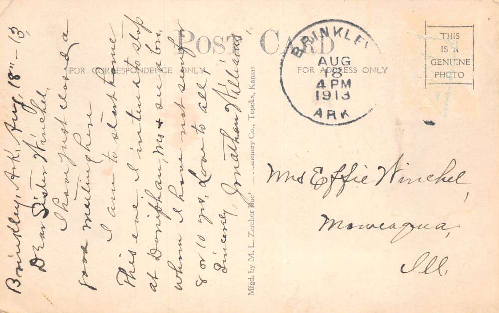 Brinkley Arkansas First Presbyterian Church Real Photo Vintage Postcard AA80369 - Image 2