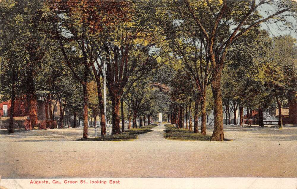Augusta Ge Green Street Looking East Vintage Postcard AA80860